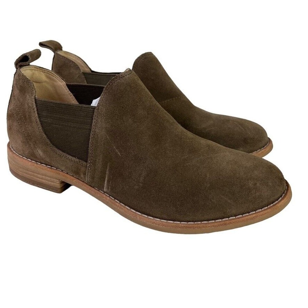 Clarks Brown Ankle Booties with Side Cutouts